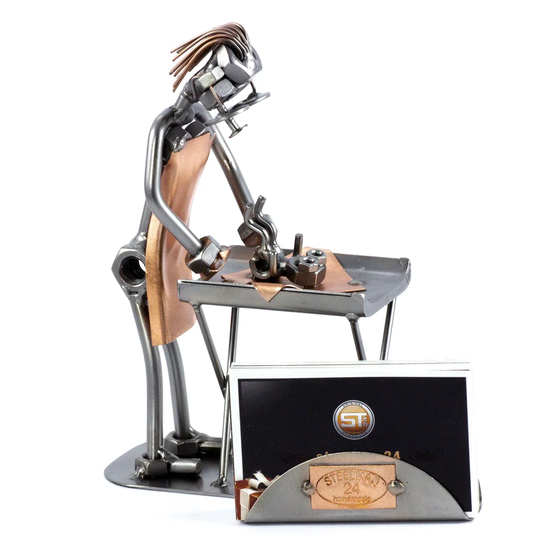 Woman with Baby Screw Man Place Card Holder