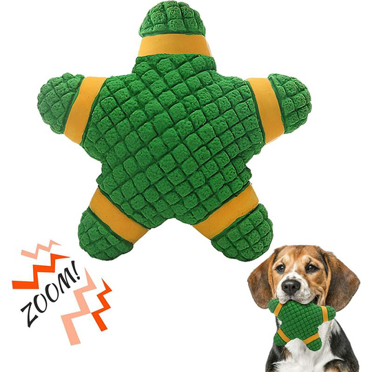 Anti Bark Toys, Interactive Latex Toys, Chew Toys for Dogs, Soft Rubber Chew Toys for Small, Medium and Large Dogs (2 Green Starfish)