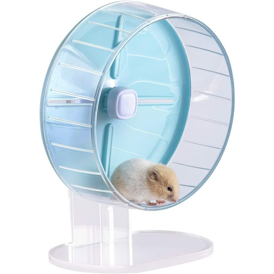 Windmill Quiet Candy Color Running Wheel with Height Adjustable Base and Cage Attachment for Hamster