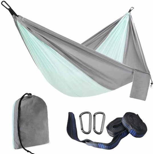 Sun Flowergb - Portable Hammock Greyish Green 300 x 200cm,Hammock Bed,Camping Bed For Double Person Parachute Cloth Tent Bed/Parachute Garden,Outdoor