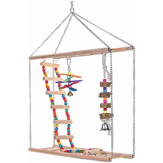 Drillpro - Parrot Wooden Toys Pet Birds Swinging Ladder Climbing