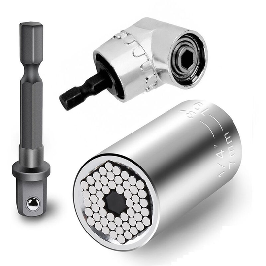 Socket Wrench Universal Wrench Universal Nut Universal Socket Wrench 7-19mm Multifunction Hand Tools with Screwdriver Bit Adapter Repair Tools