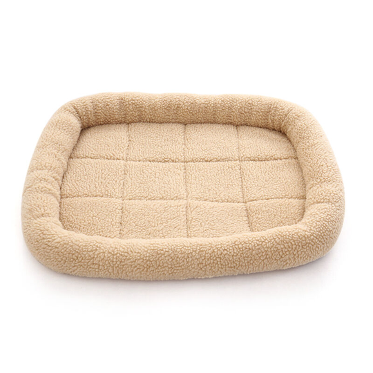Waterproof Fleece Pet Bed Winter Warm Dog Bed Cat Bed Mat Lounger Sofa Cushion Kennel Pet Products,model:Beige s - model:Beige s
