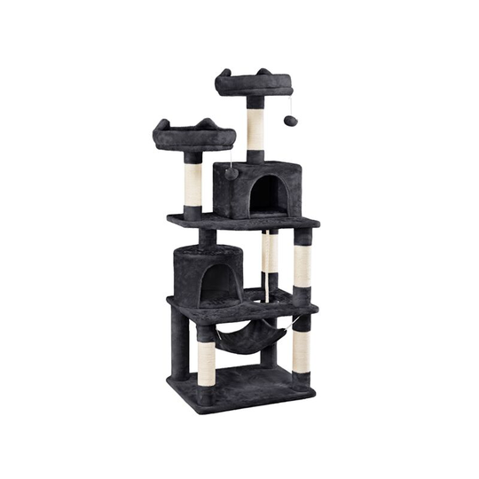 62.5' h Multi Level Cat Tree, Black - black - Yaheetech