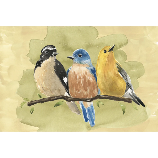 Bird Perch IV by Annie Warren - Wrapped Canvas Painting