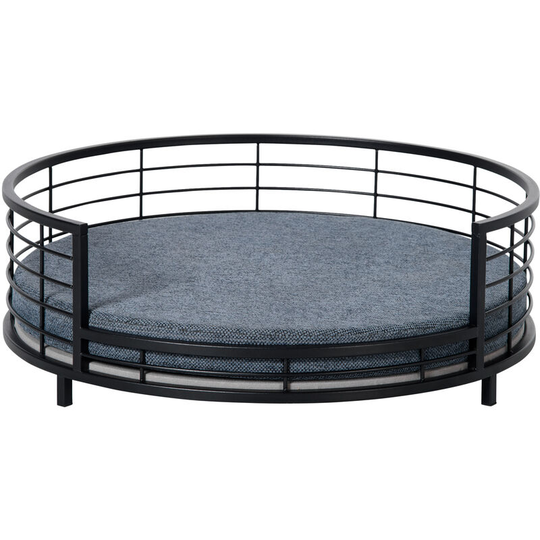 Raised Dog Bed Modern Pet Sofa, for Small Dogs w/ Cuhsion - Black - Black - Pawhut