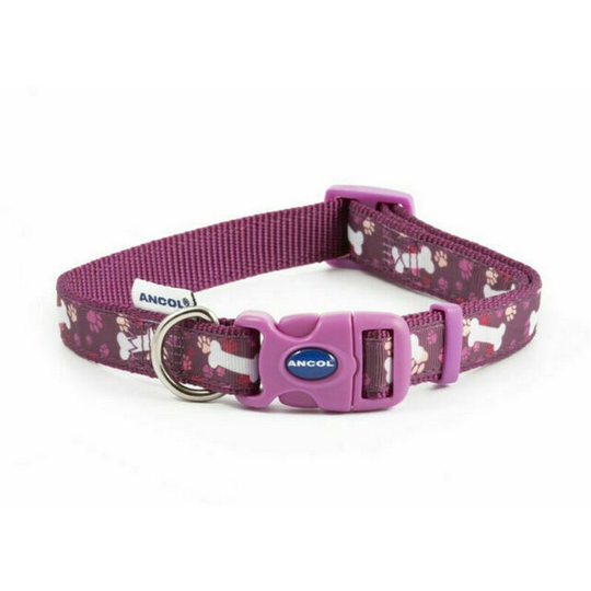 Fashion Dog Collar (30cm - 50cm) (Purple) - Purple - Ancol