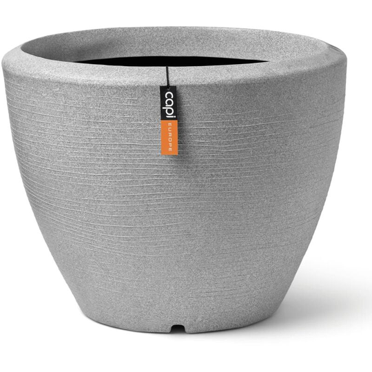 Plant Vase Arc Granite Tapered Low 60x48 cm Ivory Capi Grey