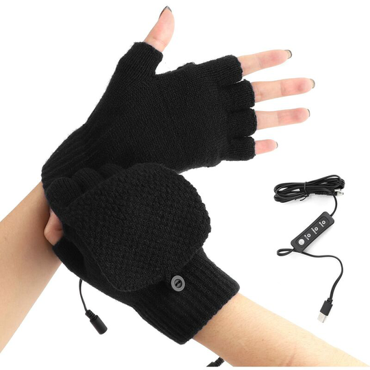 Warm Sports Gloves Knitted Heated Gloves usb Heated Gloves Men Women usb Heated Unisex Gloves Men Women Winter Mittens Laptop Gloves