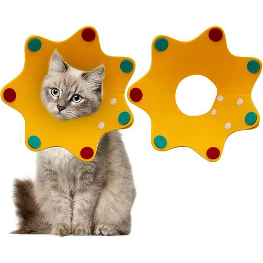 Cat Dog Collar Cone Collar, Pet Protective Collar, 2 pcs Injury Recovery Collar for Dogs and Cats (Yellow, m)
