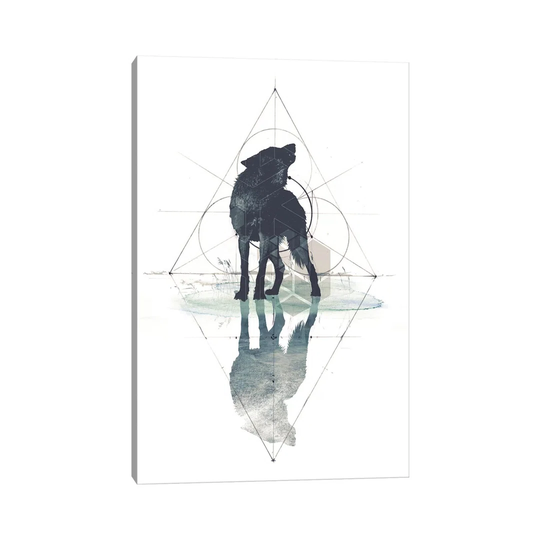 Geometric Wolf by 33 Broken Bones - Wrapped Canvas Graphic Art