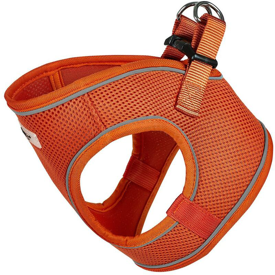 Adjustable Dog Puppy Pet Fabric Harness Soft Comfortable Mesh Vest Breathable - Orange - Medium