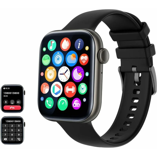 Morejieka - Sports Smart Watch, Waterproof Smart Watch, Heart Rate Responder for iPhone Compatible Android Phone, Black