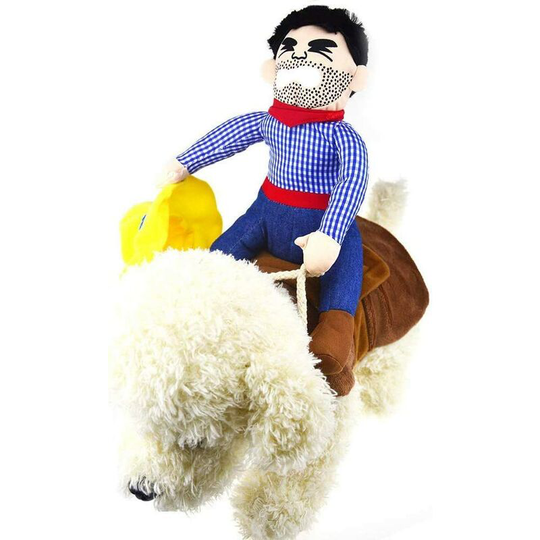 1 pc Dog Costume Pet Costume Cowboy Rider Style Pet Riding Transfiguration for Party (m)