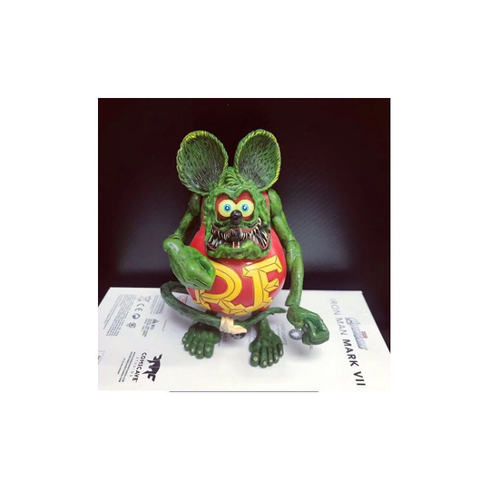 (Red) Crazy Mouse Model Joint Removable PVC Action Figure Rat Fink Collection Model Toy Doll Christmas Birthday Gift