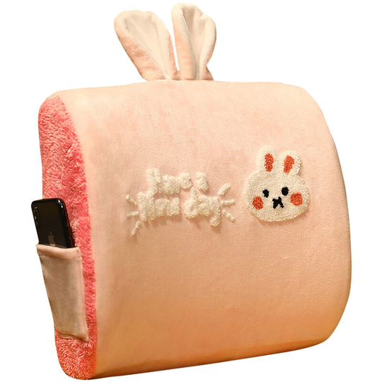 Lovely memory cotton lumbar cushion lumbar pillow office chair cushion chair car Towel-embroidered rabbit