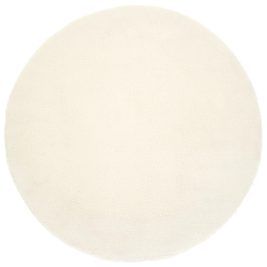 Kiera Ultrasoft Faux Fur Flokati Cream Round Rug