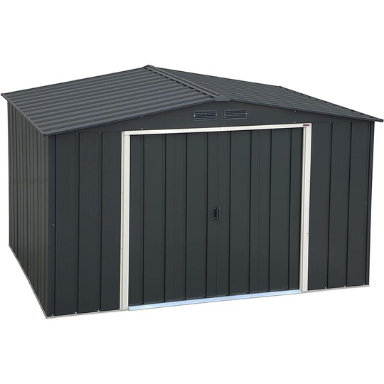 10 x 8 Value Apex Metal Shed - Anthracite Grey (3.22m x 2.42m)