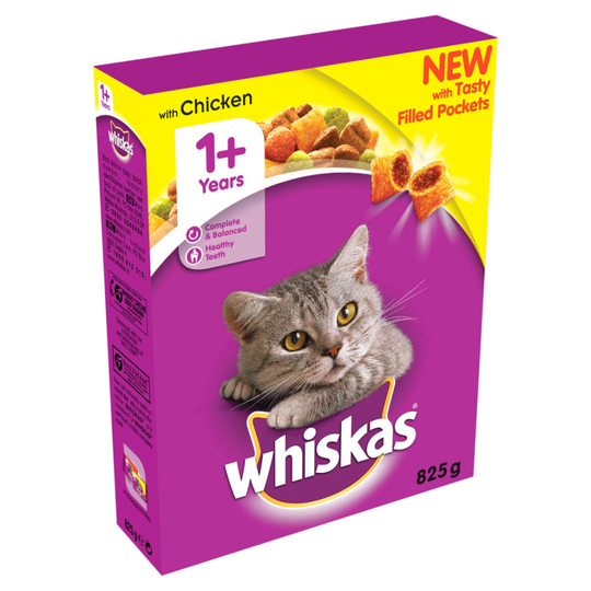Whiskas Dry With Chicken 825g (Pack of 5)