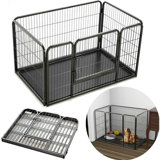 Dog Pen Dog Playpen, Medium RV Dog Fence Outdoor, Playpens Exercise Pen for Dogs Pets, Metal, Protect Design Poles, Foldable Barrier with Door
