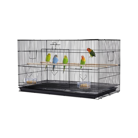 Yaheetech - 18'H Flight Cage Parrots Cage, Black - black