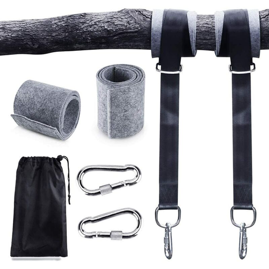 Swing Fixing, Hammock Fixing Suspension Fixing Set Hanging Chair Fastening Max 200kgs Tear Resistant Polyester with 2 Tree Protection Pads and 2