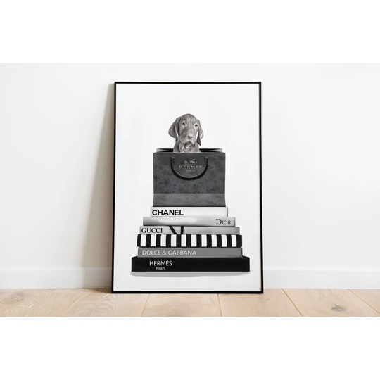 Weimaraner Vizsla Puppy Dog - Floater Frame Graphic Art