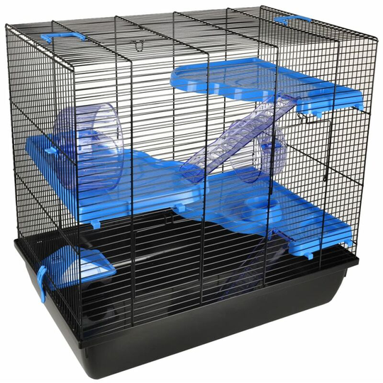 Flamingo - Hamster Cage Jaro 4 58x38x55 cm Black and Blue Multicolour