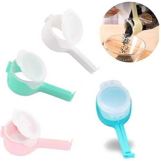 Food Storage Sealing Clips With For Spouts, 4-piece Food Bag Clips, Moisture-proof Clamp, Snack Sealing Clamp Blue + Green + Pink + White