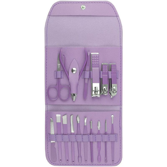 16 Piece purple m anicure Set Professional Nail Clippers Pedicure Pedicure Knife Ear Digger Dead Skin Knife Care