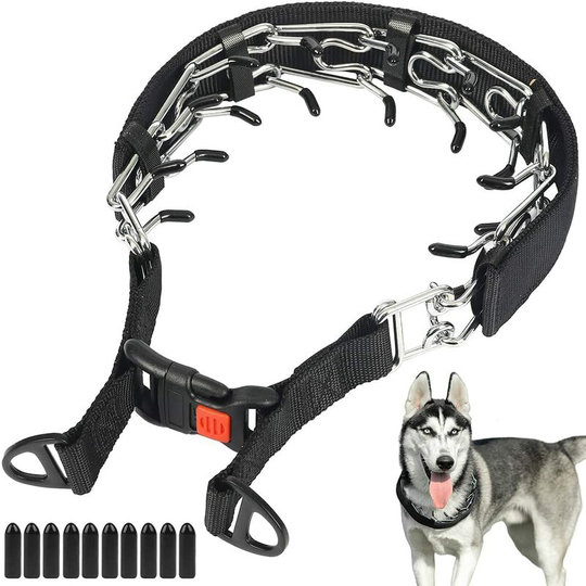 Dog Choke Collar with Snap Buckle, Dog Claw Training Collar, No Pull Dog Collar for Medium and Large Breed Dogs_ Thsinde
