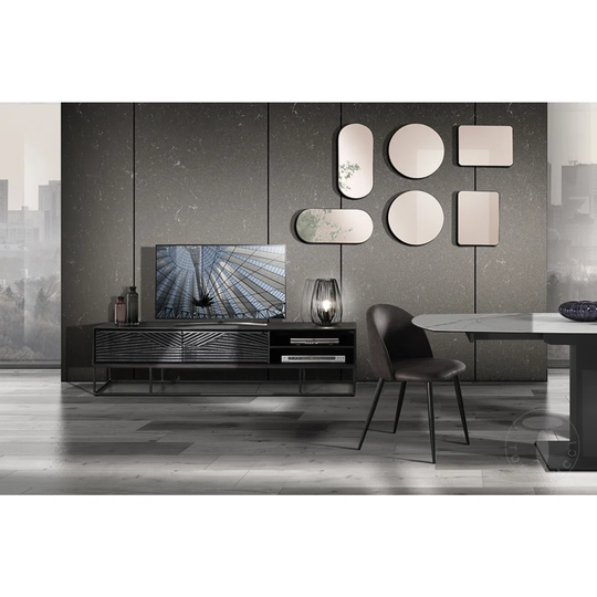 California Oval Metal Framed Wall Mounted Accent Mirror in Black