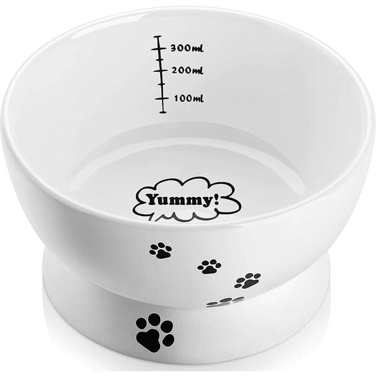 Ceramic Cat Bowl, 430ml Raised Cat Food Bowl, Raised Dog Bowl, Cat Water Bowl, Dishwasher Safe