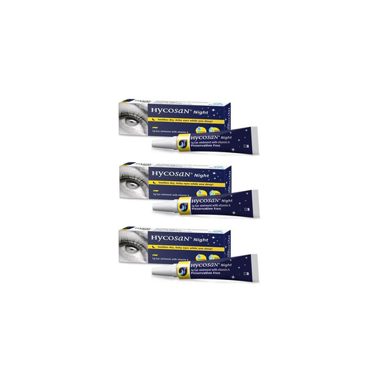 Hycosan Night Soothing Preservative-free With Vitamin A Eye Ointment 3 Pack