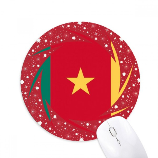 Cameroon National Flag Africa Country Wheel Mouse Pad Round Red Rubber