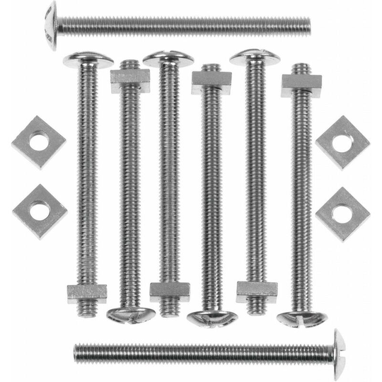 Roofing Bolts With Nuts M6 x 3 1/8'-M6 x 80mm | Pack of 100 - PRBN680 - Picardy