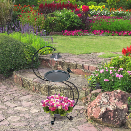 Solar Bird Bath with Planter