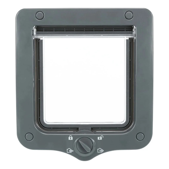 Trixie 4-Way Cat Flap Door with 2 Tunnels Grey