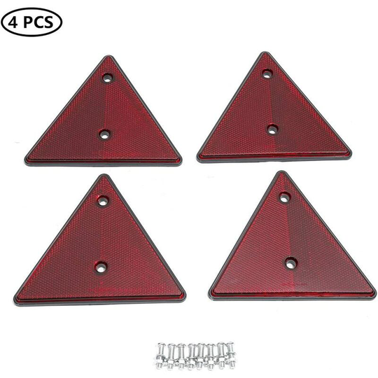 X Red Triangle Reflector, Triangle Reflector For Trailer, Screw On Fixed Trailer Reflectors