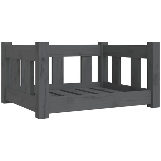 Dog Bed Grey 55.5x45.5x28 cm Solid Wood Pine Vidaxl Grey
