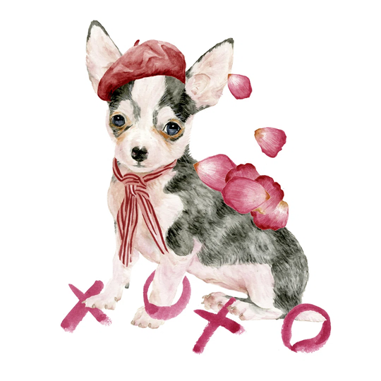 Valentine Puppy III by Melissa Wang - Wrapped Canvas Painting