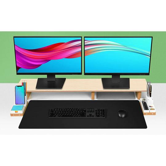 Perle Rare - Leather Desk Mat, Mouse Pad, Desk Mat, Non-Slip pu Leather Desk Blotter, Laptop Desk Mat for Office and Home (60x35cm,Black)