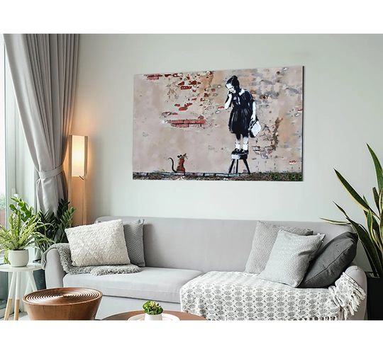 Scared Of The Mouse - Unframed Graphic Art on Metal