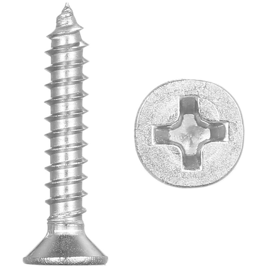 A2 DIN7982 #6 304 3.5mm Stainless Steel Screw Countersunk Self Tapping Wood Screws, 3.5mmx20mm - 3.5mmx20mm