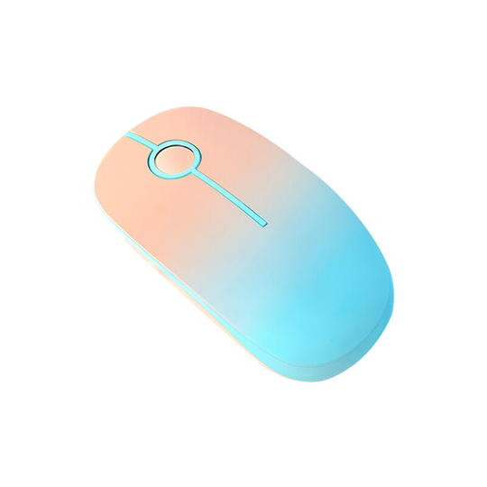 2.4G Wireless Silent Mouse, Slim 3 Button Computer Mouse with Nano Receiver for Home Office, Orange Green Gradient