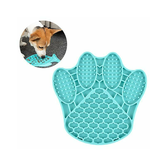 Pet Slow Feeder Lick Mat Paw-Shaped Slow Food Dispensing Treater, Dog Slow Food Bowl