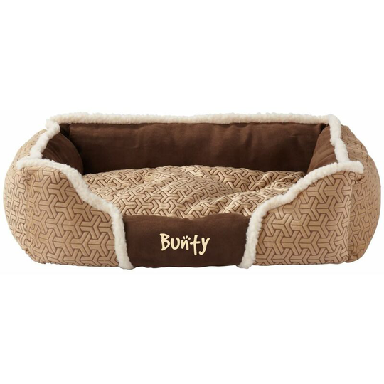 Kensington Dog Bed Soft Washable Fleece Fur Cushion Warm Luxury Pet Basket - Cream - Medium - Bunty