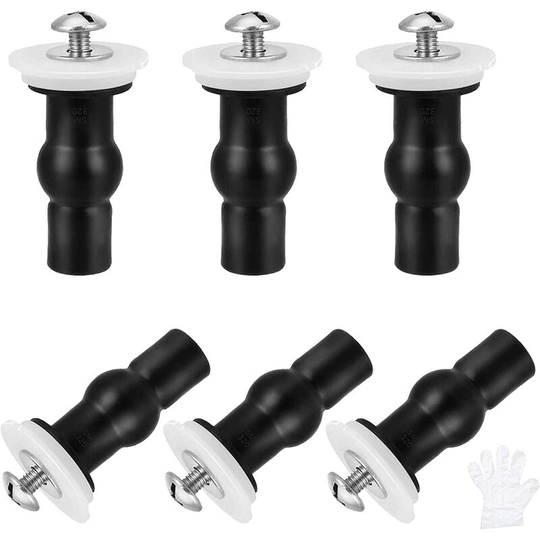 Bearsu - pcs Toilet Seat Screws,Toilet Seat Fixings, Rubber Expansion Screws Hinges Fitting wc Blind Hole Plastic Washers Nut and 3 Pairs Disposable