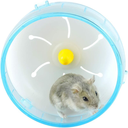 Modou - Hamster Exercise Wheel, 14cm Silent Jogging Exercise Toy Hamster Cage Accessory for Dwarf Hamster Golden Silk Shih Tzu Bear (14cm Blue)