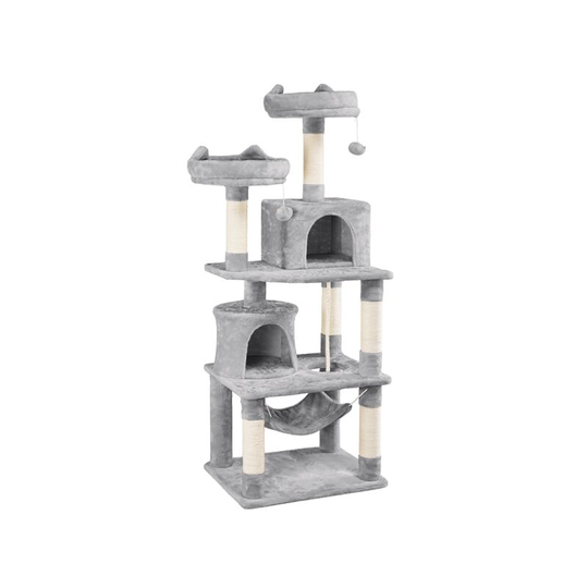 62.5' h Multi Level Cat Tree, Light Gray - light gray - Yaheetech